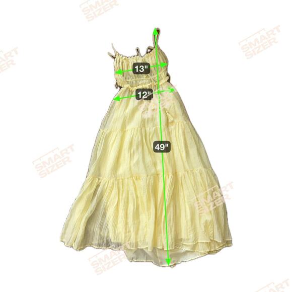Yellow Spaghetti Strap Sleeveless Bustier A-line Maxi Sundress Open Back Sz M - Picture 9 of 10